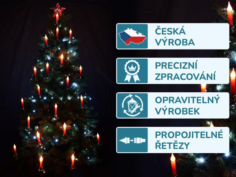 LED sviečky na štipci – ZLATÉ – ČERVENÉ