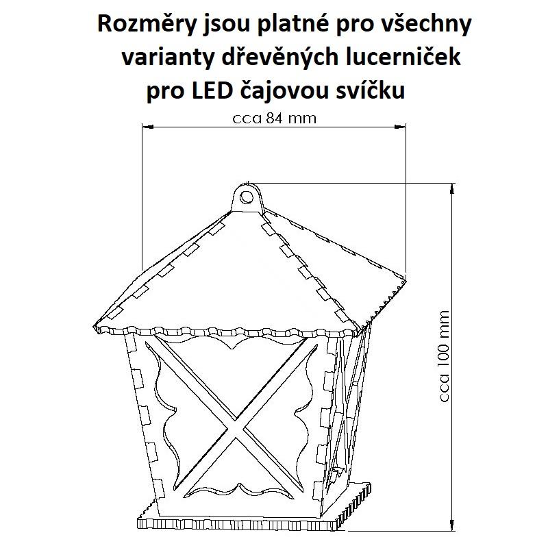 Vianočný drevený čajový lampáš ROUTA 1 ks