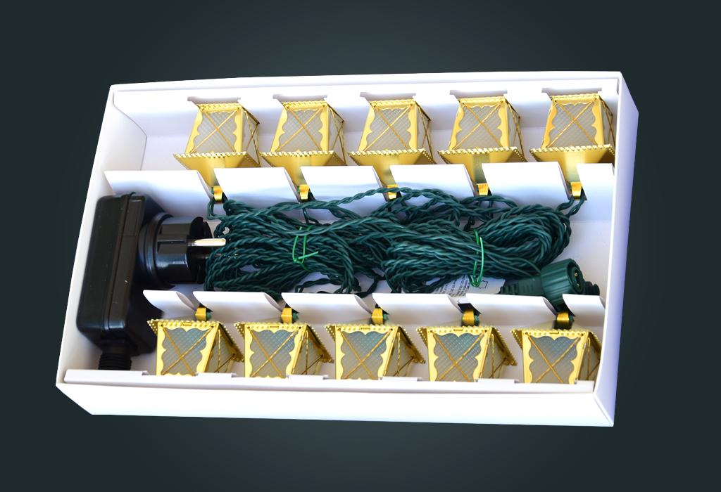 LED lucerničky – ZLATÉ – BIELE