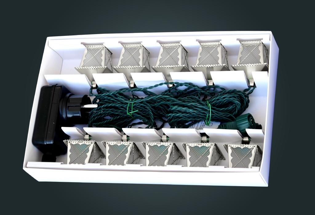 LED lucerničky – STRIEBORNÉ – BIELE