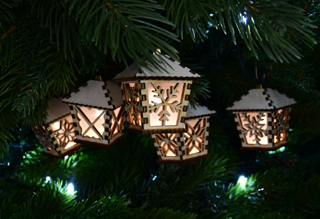 LED drevené lucerničky - DREVIENKY MIX