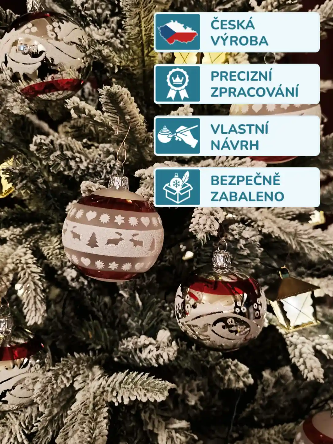Sada vianočných gúľ ALVA 6 ks