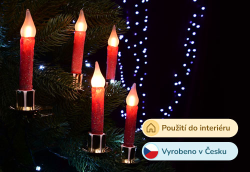 LED sviečky na štipci – ZLATÉ – ČERVENÉ