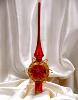 Špica na stromček STELA - ČERVENÁ
