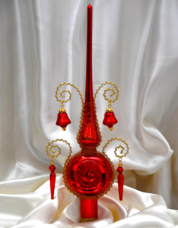 Špica na stromček VIOLETA - ČERVENÁ