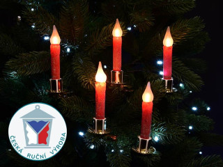 LED sviečky na štipci – ZLATÉ – ČERVENÉ