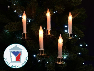 LED sviečky na štipci – ZLATÉ – BIELE
