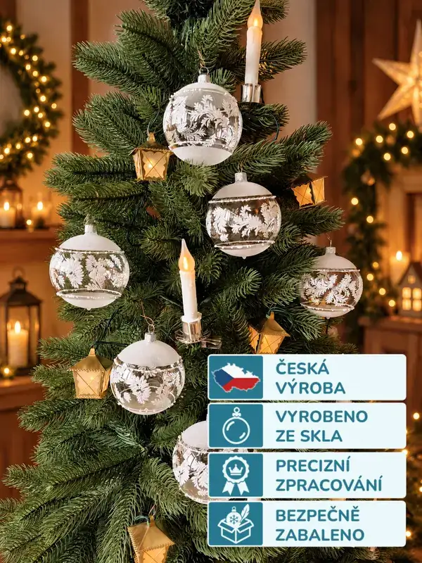 Súprava vianočných gúľ THUJA 6 ks
